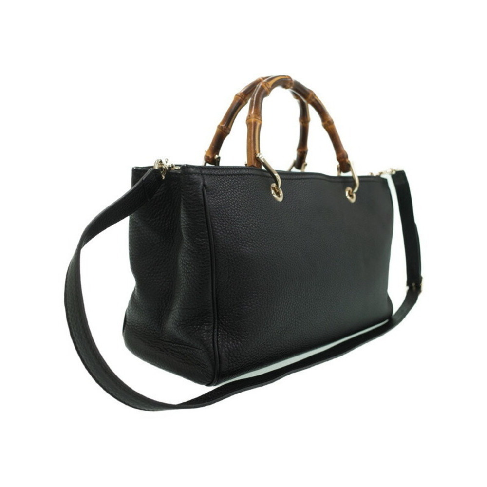 Gucci 2way Leather Bag Tote Shopper Bamboo